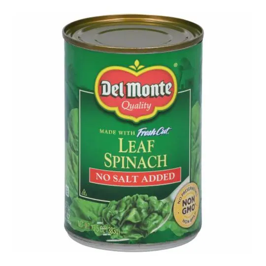 Canned Drained Spinach Without Salt