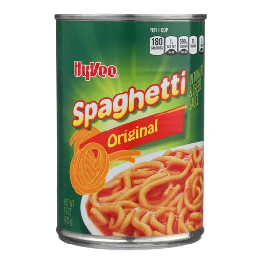 Canned Spaghetti With Tomato Sauce And Cheese