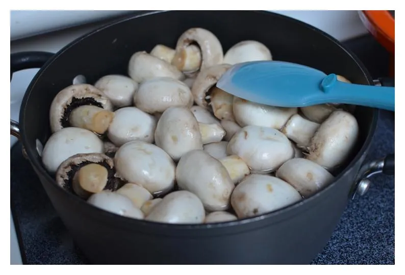 Cooked Drained Mushrooms