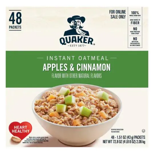 Flavored Instant Cooked Oatmeal, Fortified