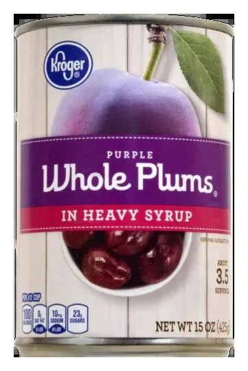 Plums in Heavy Syrup, Canned