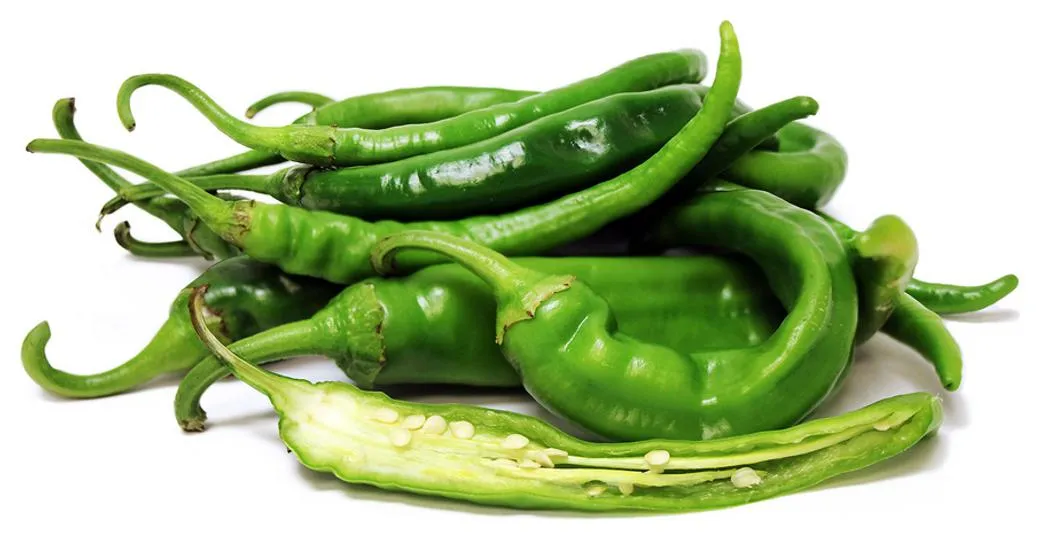 Raw Green Hot Chili Peppers