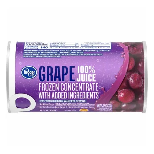 Sweetened Frozen Concentrated Grape Juice (With Calcium)