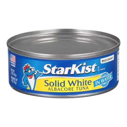 Tuna, Canned, Drained in Water, White