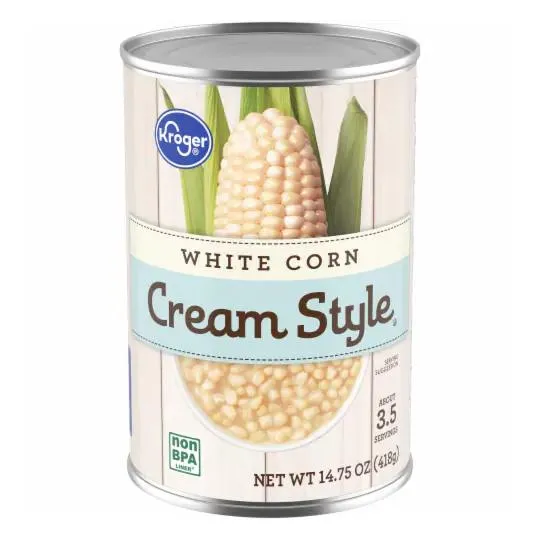 White Cream Style Canned Corn (With Salt)